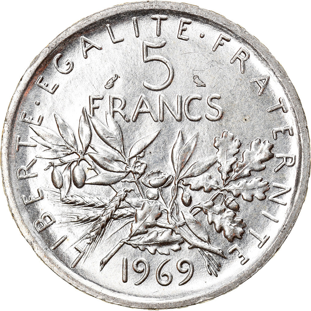Coin, France, Semeuse, 5 Francs, 1969, Paris, MS(63), Silver, KM:926