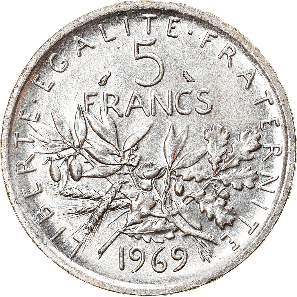Coin, France, Semeuse, 5 Francs, 1969, Paris, MS(63), Silver, KM:926