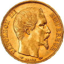 Moeda, França, Napoleon III, 20 Francs, 1859, Paris, AU(50-53), Dourado