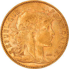 Moeda, França, Marianne, 10 Francs, 1900, Paris, EF(40-45), Dourado, KM:846