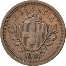 SWITZERLAND, Rappen, 1900, Bern, KM #3.1, AU(50-53), Bronze, 1.47