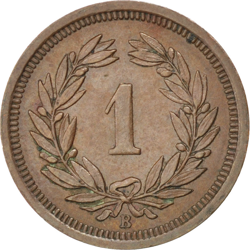 SWITZERLAND, Rappen, 1900, Bern, KM #3.1, AU(50-53), Bronze, 1.47