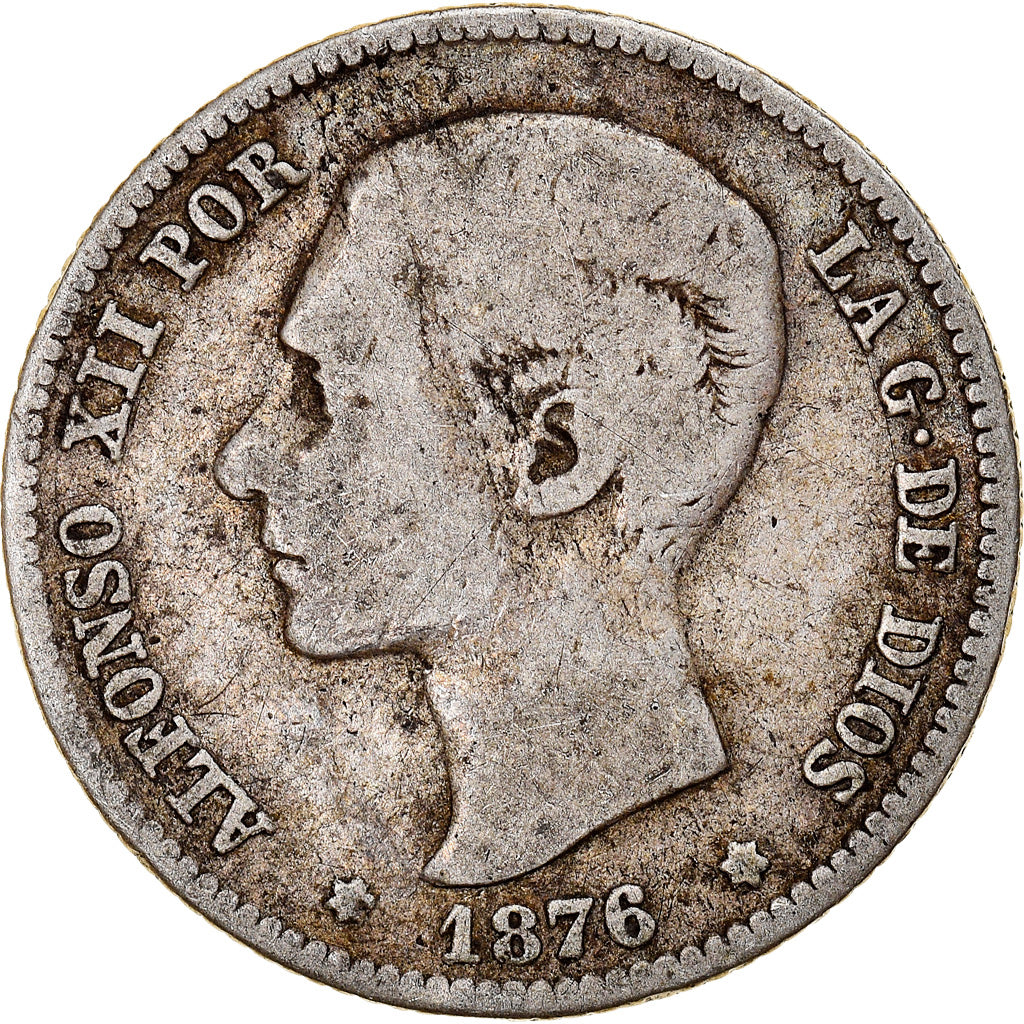 Coin, Spain, Alfonso XII, Peseta, 1876, Madrid, VF(20-25), Silver, KM:672