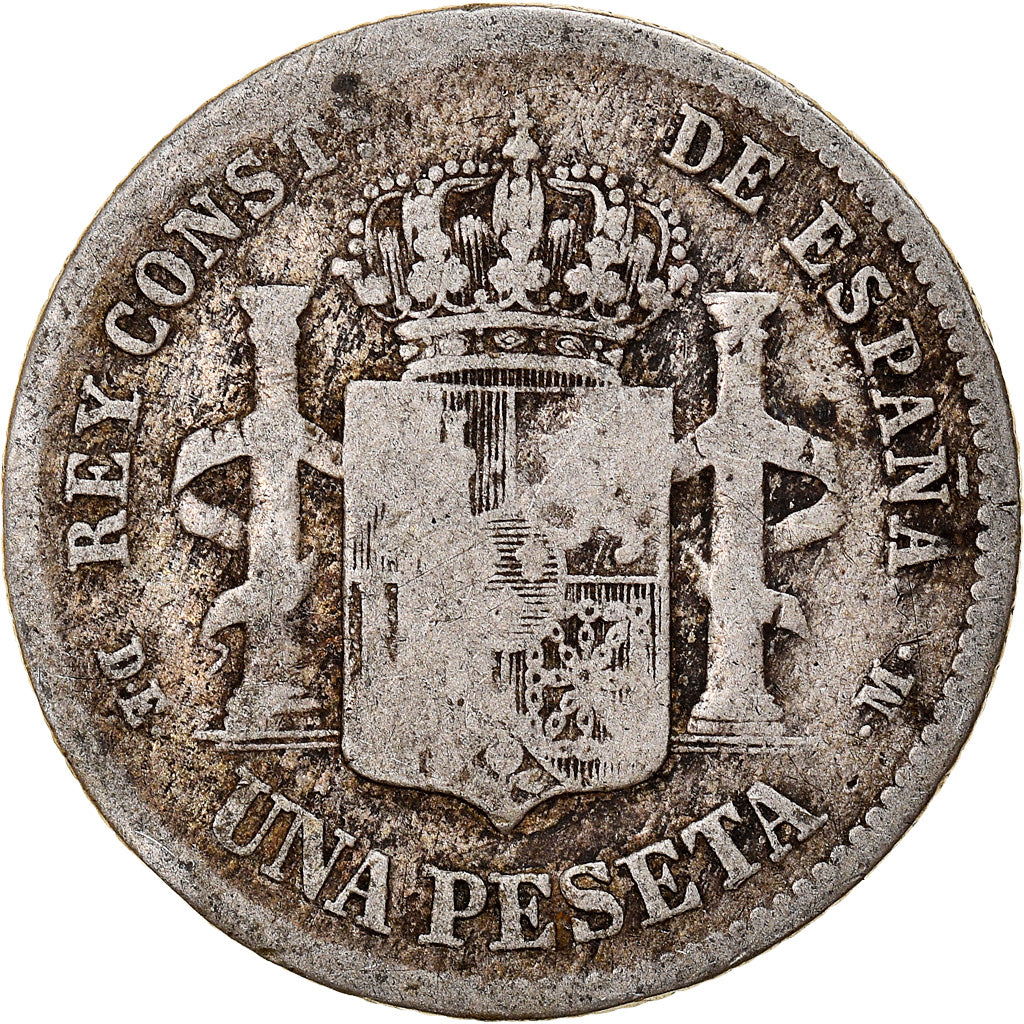 Coin, Spain, Alfonso XII, Peseta, 1876, Madrid, VF(20-25), Silver, KM:672