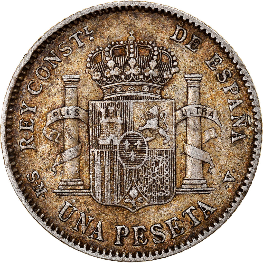 Coin, Spain, Alfonso XIII, Peseta, 1900, Madrid, EF(40-45), Silver, KM:706