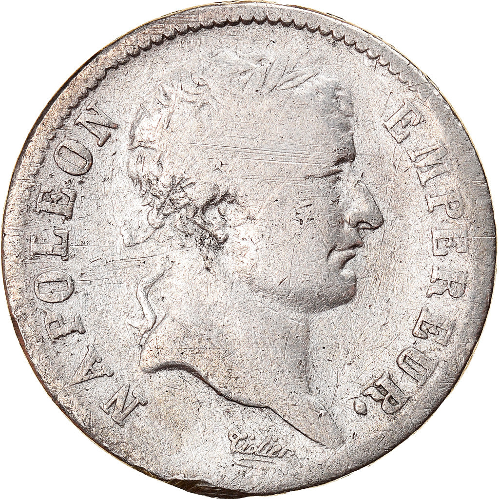 Moneda, Francia, Napoléon I, Franc, 1808, Paris, BC, Plata, KM:682.1