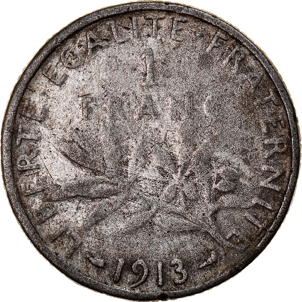 Moneta, Francia, Semeuse, Franc, 1913, Paris, Contemporary forgery, BB, Argento