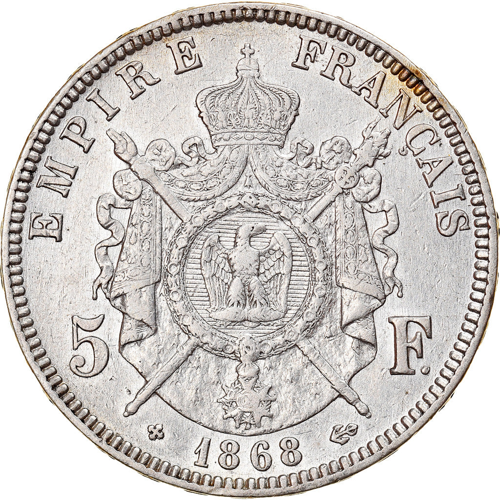 Monnaie, France, Napoléon III, 5 Francs, 1868, Strasbourg, TTB, Argent