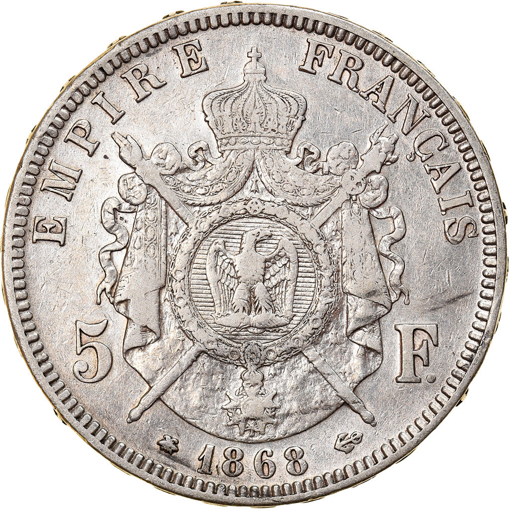 Monnaie, France, Napoleon III, Napoléon III, 5 Francs, 1868, Paris, TB+