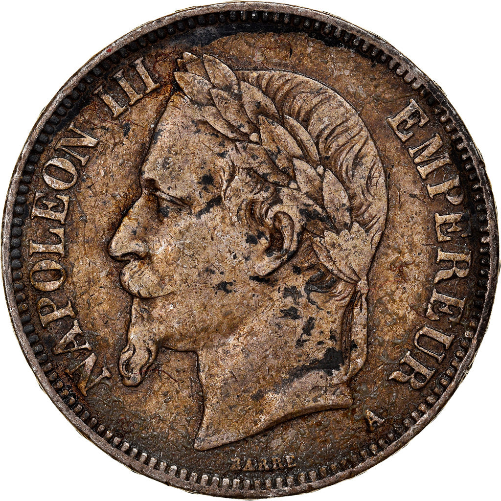 Moneta, Francja, Napoleon III, Napoléon III, 5 Francs, 1870, Paris, VF(30-35)