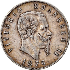 Moneta, Italia, Vittorio Emanuele II, 5 Lire, 1876, Rome, MB+, Argento, KM:8.4