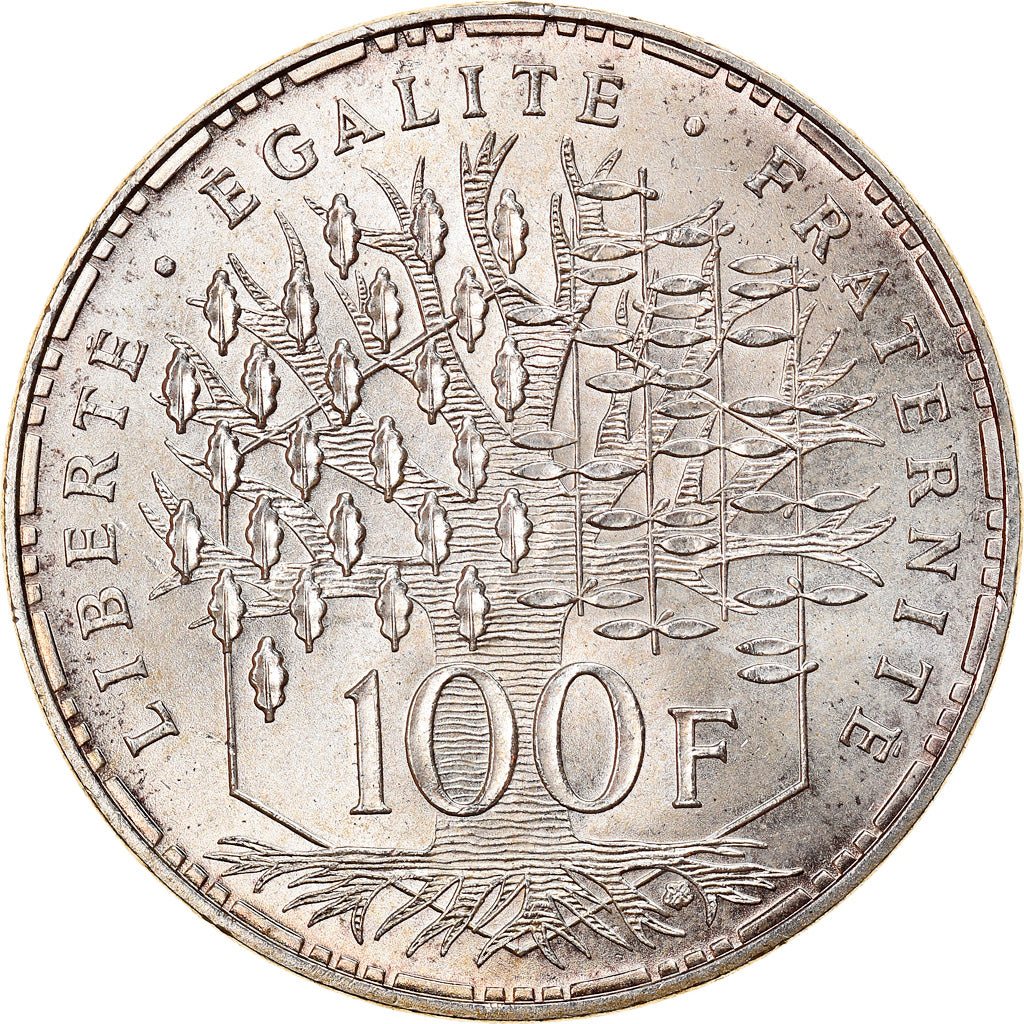 Moneta, Francja, Panthéon, 100 Francs, 1985, Paris, MS(60-62), Srebro