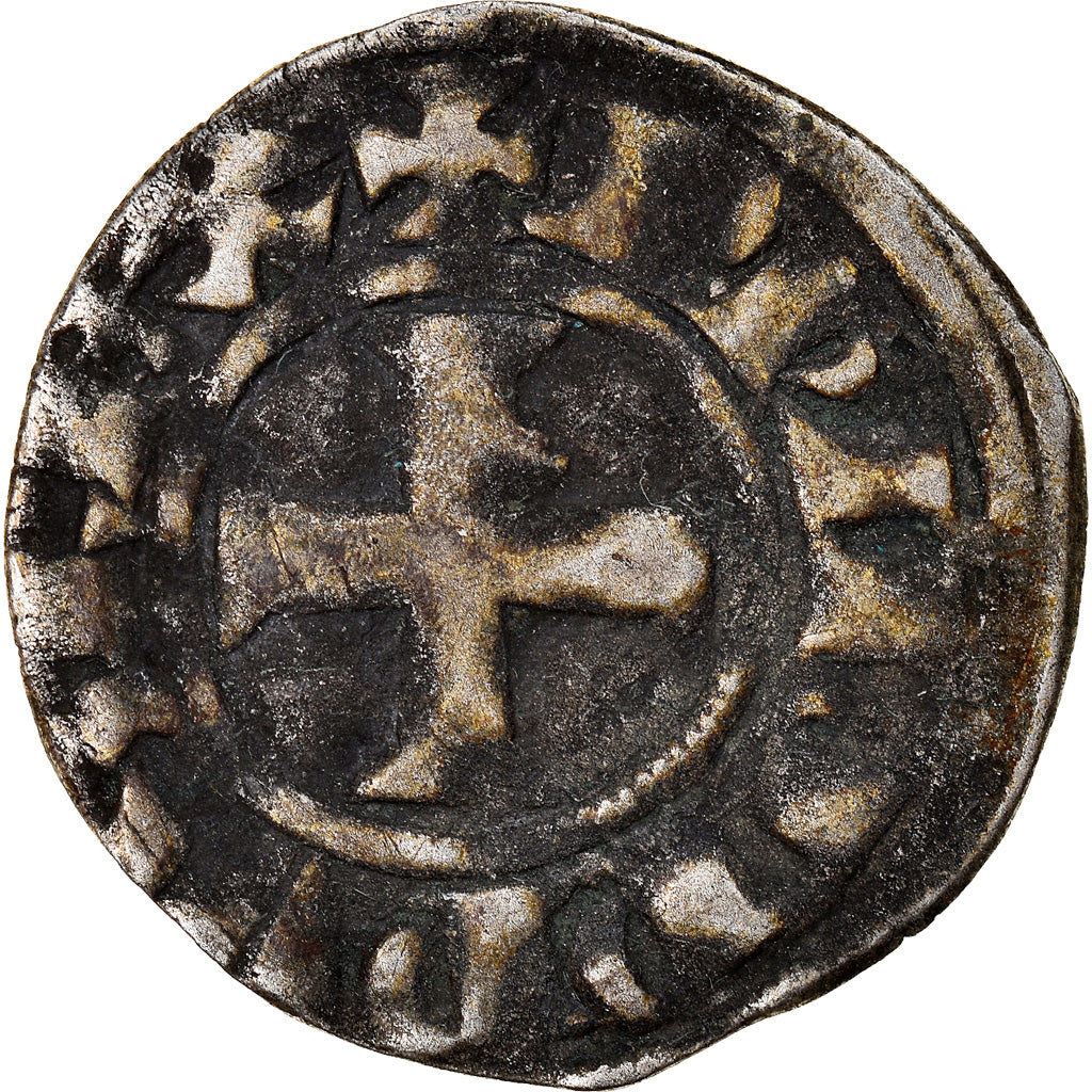 Moneta, Francja, Philip IV, Denier Tournois, VF(20-25), Bilon, Duplessy:223