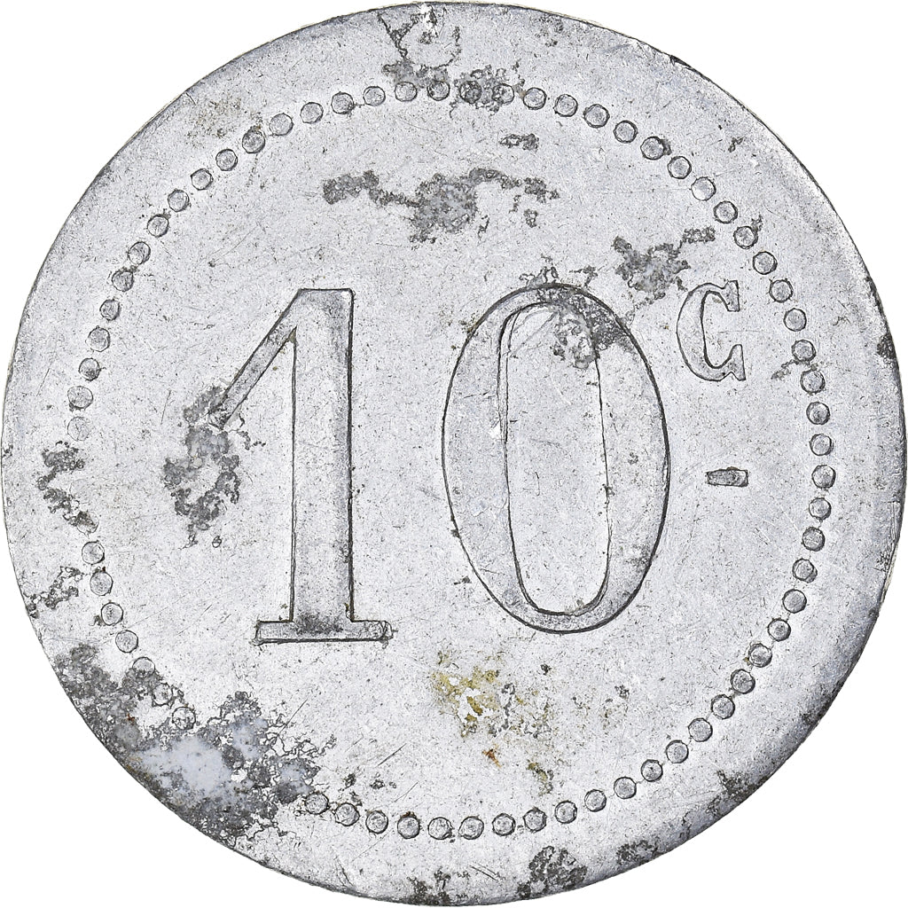 Coin, Algeria, Chambre de Commerce, Bône, Bône, 10 Centimes, VF(20-25)