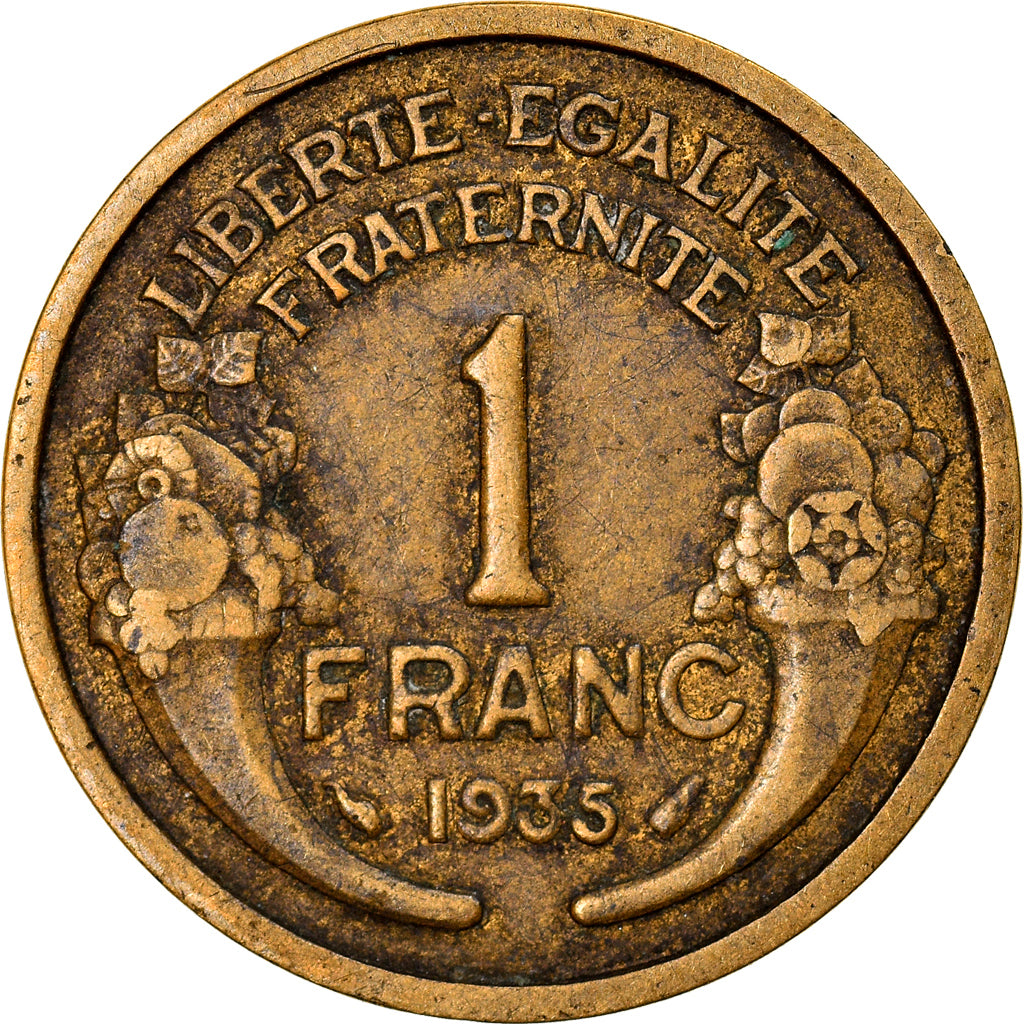 Münze, Frankreich, Morlon, Franc, 1935, Paris, SS, Aluminum-Bronze, KM:885
