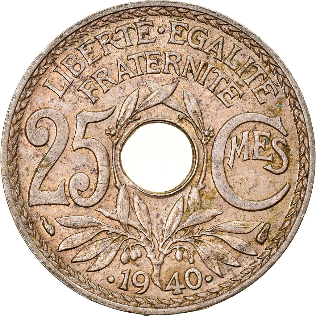 Monnaie, France, Lindauer, 25 Centimes, 1940, SUP, Nickel-Bronze, Gadoury:381