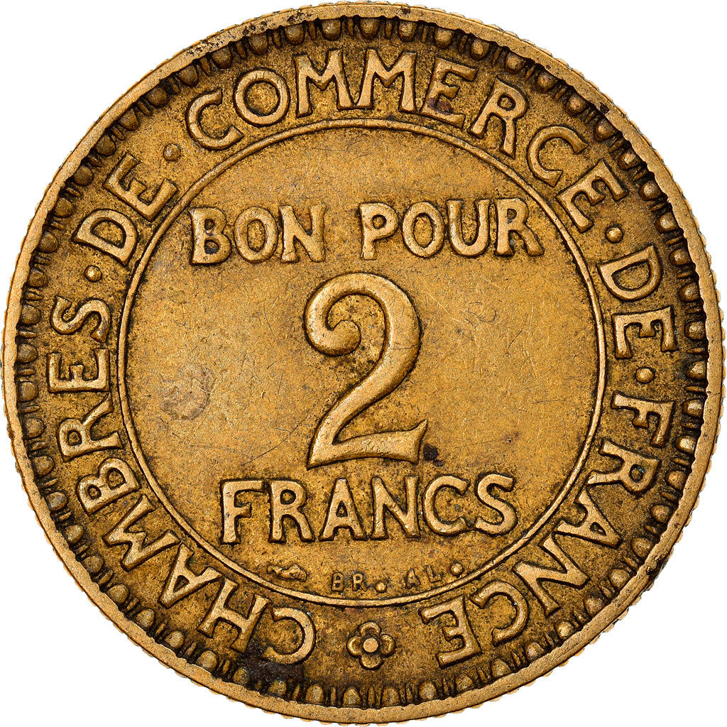 Moneta, Francia, Chambre de commerce, 2 Francs, 1920, Paris, BB