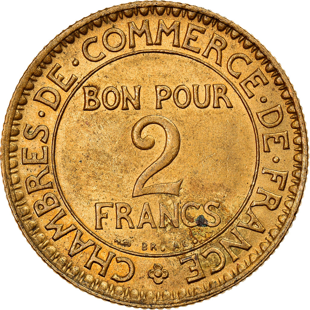 Moeda, França, Chambre de commerce, 2 Francs, 1925, Paris, AU(55-58)