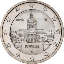 Alemanha, 2 Euro, 2018, Karlsruhe, error with 1€ core, MS(64), Cuproníquel