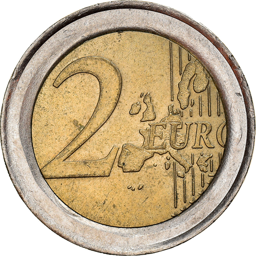 Alemanha, 2 Euro, 2002, Stuttgart, error wrong ring, AU(55-58), Cobre-níquel