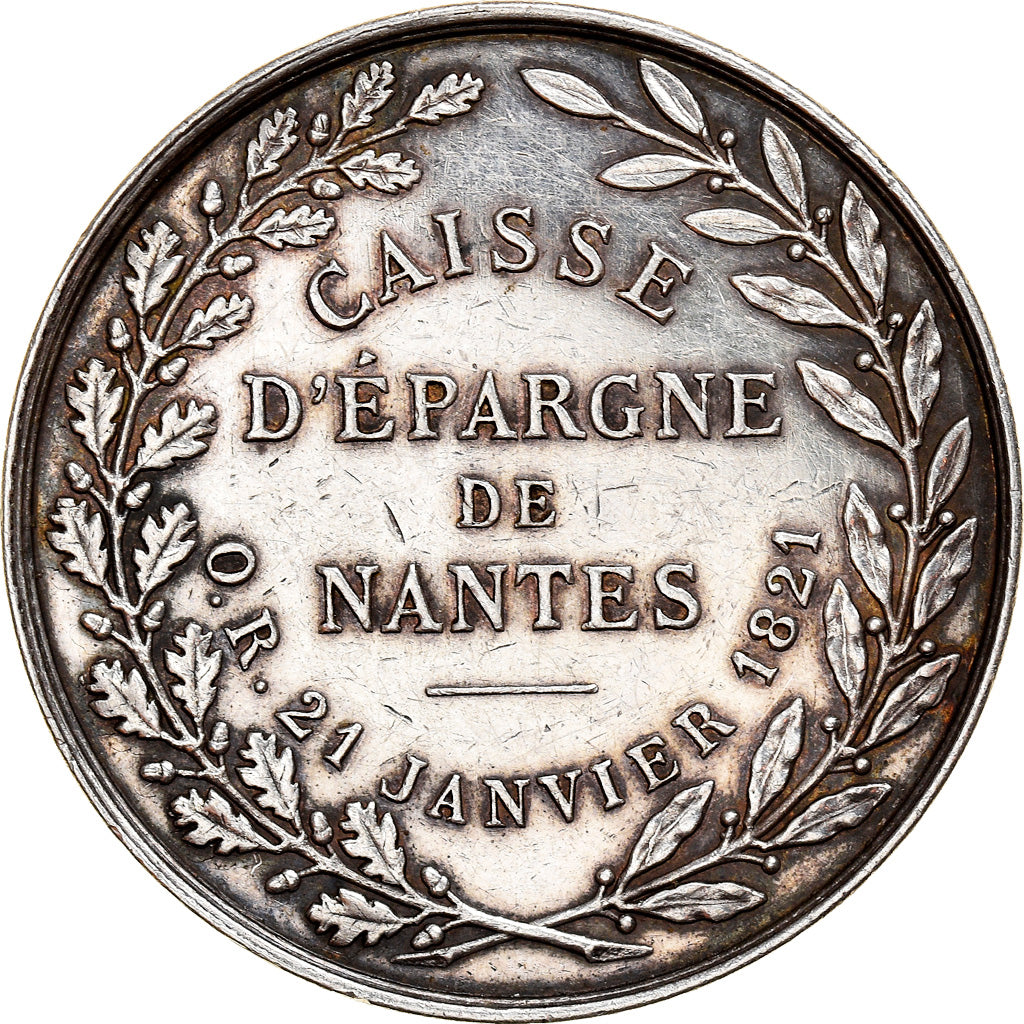 France, Jeton, Savings Bank, 1821, TTB+, Argent, Jacqmin:53