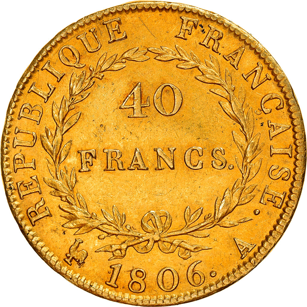 Moneta, Francia, Napoléon I, 40 Francs, 1806, Paris, BB+, Oro, KM:675.1