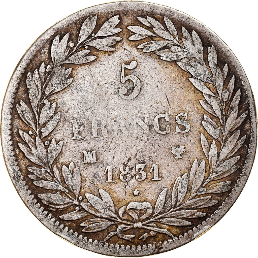 Monnaie, France, Louis-Philippe, 5 Francs, 1831, Marseille, TB, Argent