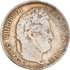 Coin, France, Louis-Philippe, 5 Francs, 1834, Lyon, VF(20-25), Silver, KM:749.4