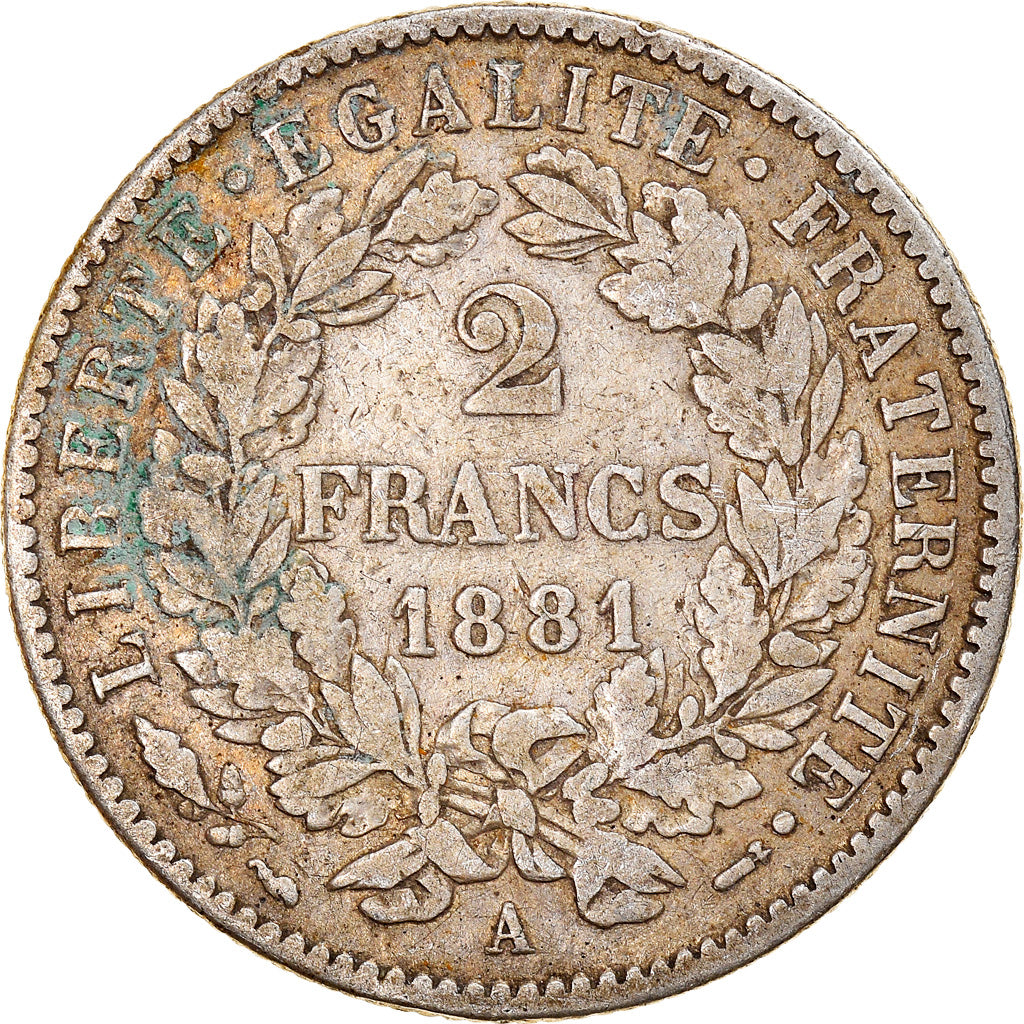 Monnaie, France, Cérès, 2 Francs, 1881, Paris, TB+, Argent, Gadoury:530a