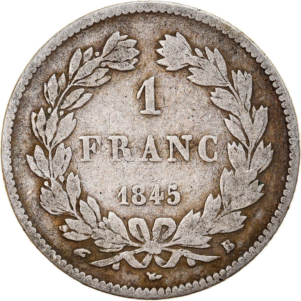 Coin, France, Louis-Philippe, Franc, 1845, Rouen, VF(20-25), Silver, KM:748.2