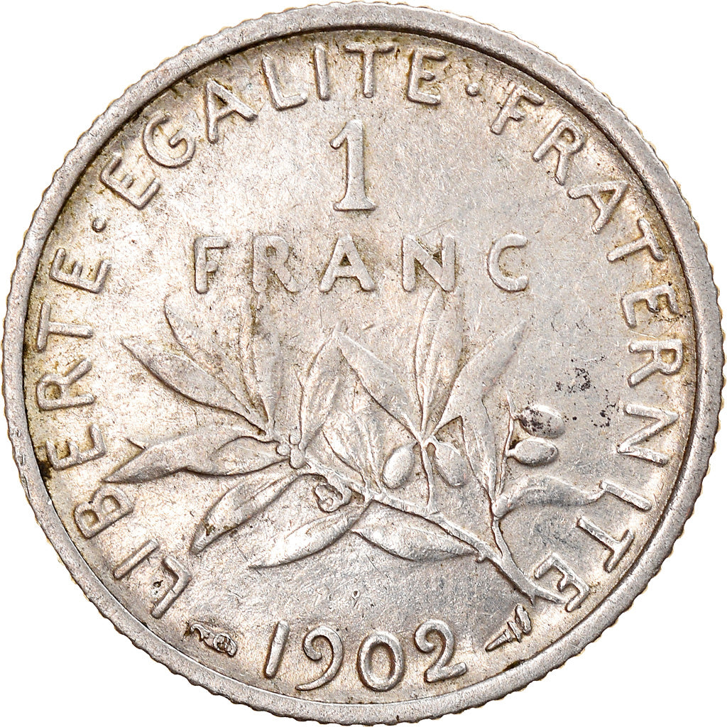 Monnaie, France, Semeuse, Franc, 1902, Paris, TTB, Argent, Gadoury:467, KM:844.1