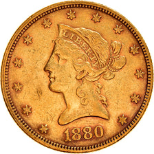 Coin, United States, Coronet Head, $10, Eagle, 1880, U.S. Mint, Philadelphia