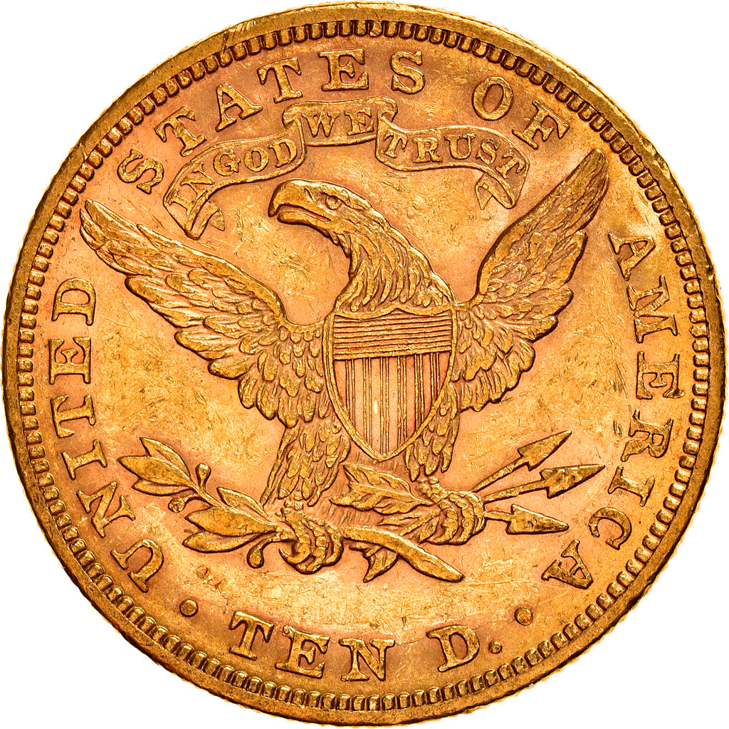 Coin, United States, Coronet Head, $10, Eagle, 1892, U.S. Mint, Philadelphia
