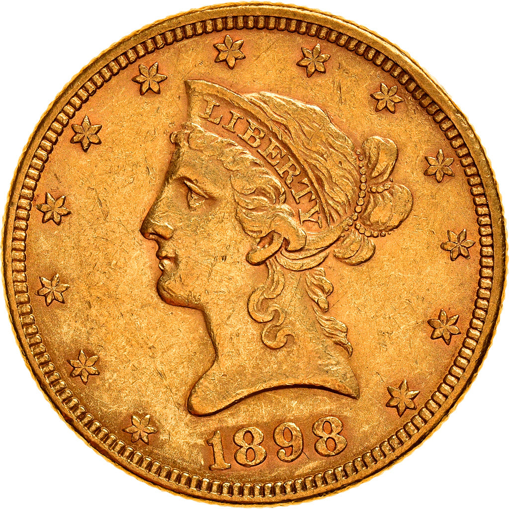 Coin, United States, Coronet Head, $10, Eagle, 1898, U.S. Mint, Philadelphia