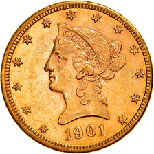 Moneta, USA, Coronet Head, $10, Eagle, 1901, Philadelphia, AU(55-58), Złoto