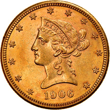Moneda, Estados Unidos, Coronet Head, $10, Eagle, 1906, U.S. Mint, Denver, EBC