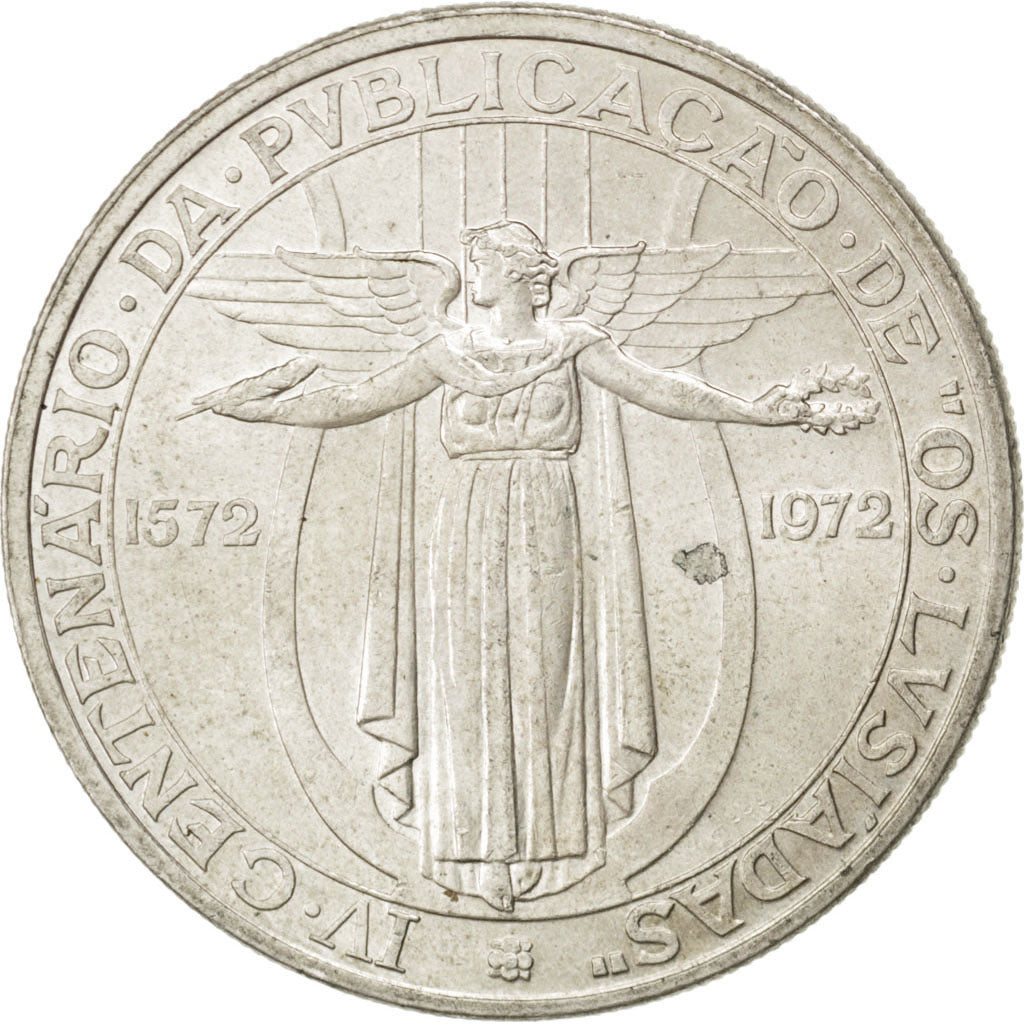 PORTUGAL, 50 Escudos, 1972, KM #602, EF(40-45), Silver, 34.5, 18.05