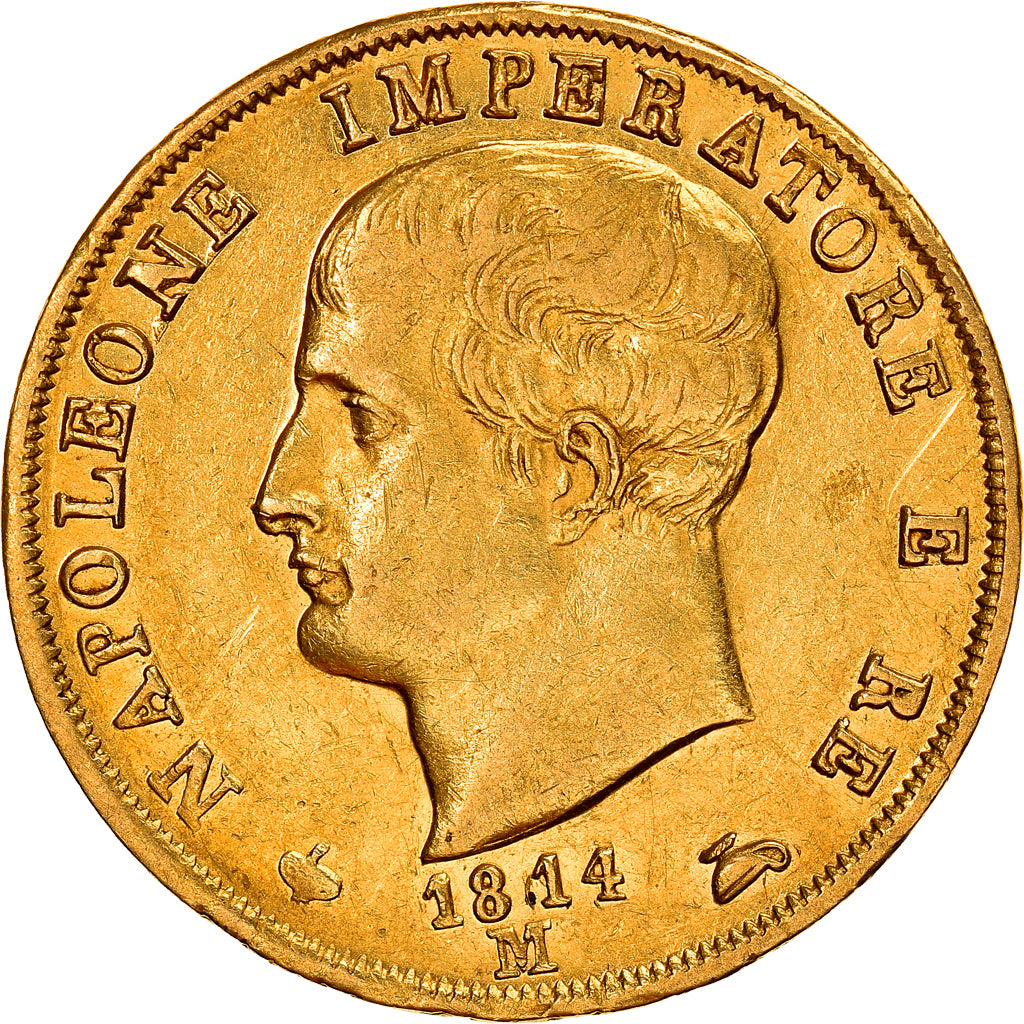 Moneta, STATI ITALIANI, KINGDOM OF NAPOLEON, Napoleon I, 40 Lire, 1814, Milan