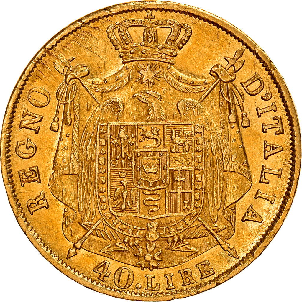 Moneta, STATI ITALIANI, KINGDOM OF NAPOLEON, Napoleon I, 40 Lire, 1814, Milan