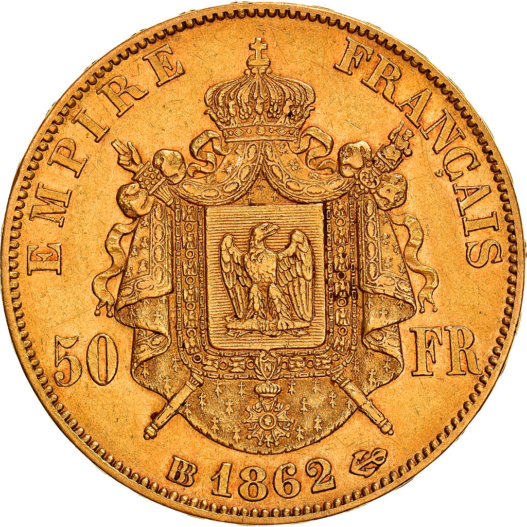 Monnaie, France, Napoleon III, Napoléon III, 50 Francs, 1862, Strasbourg, TTB+