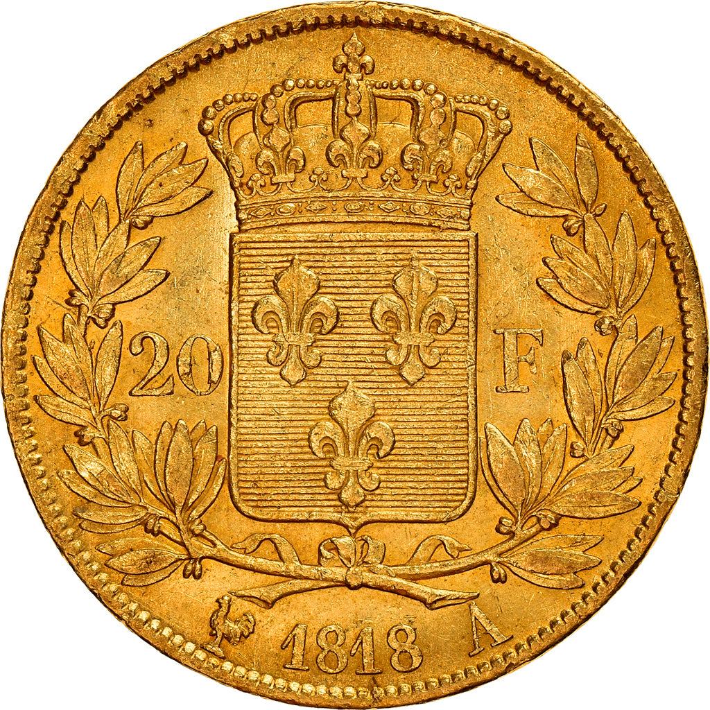 Munten, Frankrijk, Louis XVIII, Louis XVIII, 20 Francs, 1818, Paris, ZF+, Goud