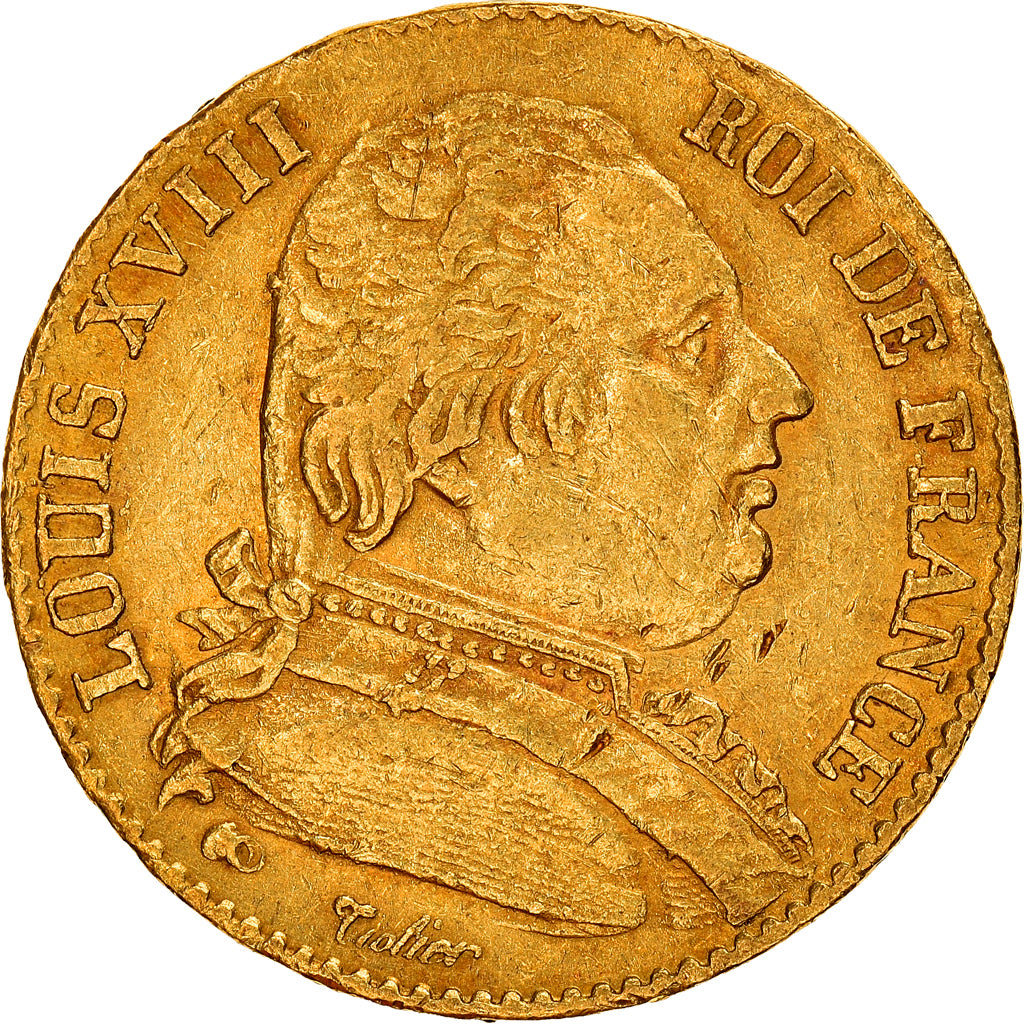 Moneda, Francia, Louis XVIII, Louis XVIII, 20 Francs, 1815, Bayonne, MBC, Oro