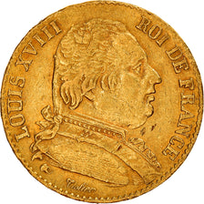 Moneda, Francia, Louis XVIII, Louis XVIII, 20 Francs, 1815, Bayonne, MBC, Oro