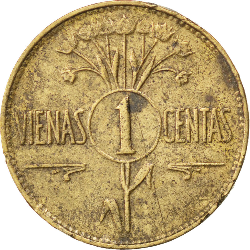 LITHUANIA, Centas, 1925, King's Norton, KM #71, VF(20-25), Aluminum-Bronze, 16,.