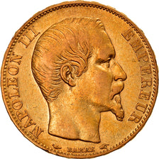 Moneta, Francia, Napoleon III, Napoléon III, 20 Francs, 1854, Paris, BB+, Oro