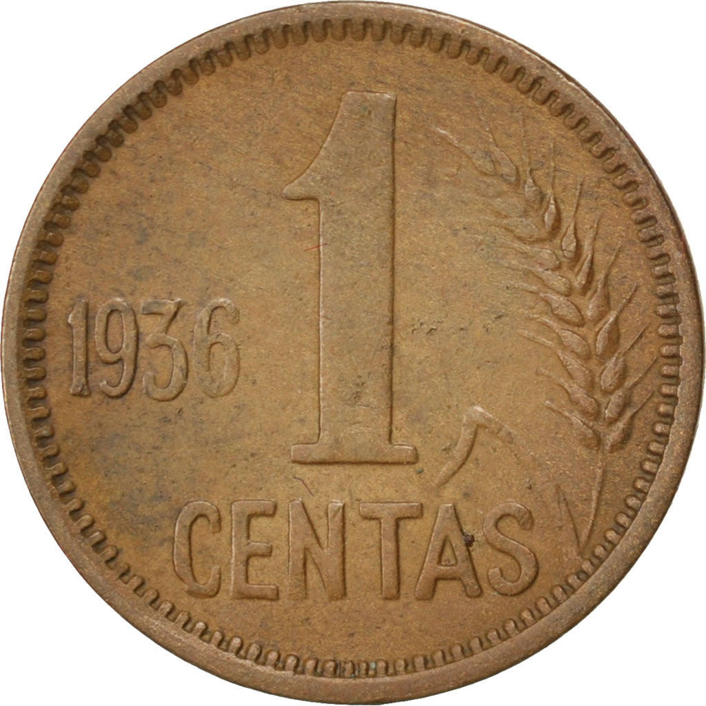 Lituania, Centas, 1936, BB, Bronzo, KM:79