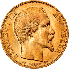Moneta, Francia, Napoleon III, 20 Francs, 1857, Paris, SPL-, Oro, KM:781.1