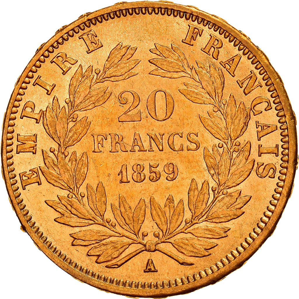Munten, Frankrijk, Napoleon III, Napoléon III, 20 Francs, 1859, Paris, PR