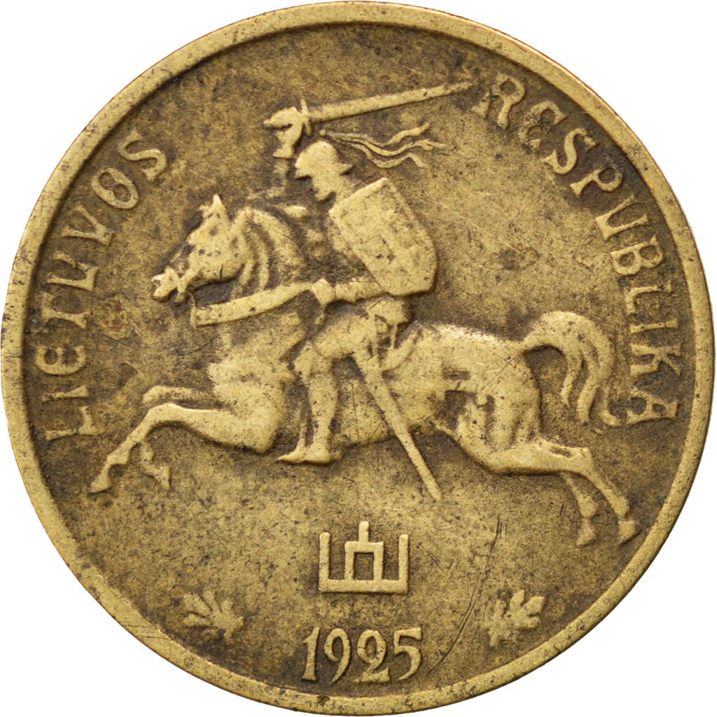 LITHUANIA, 5 Centai, 1925, King's Norton, KM #72, EF(40-45), Aluminum-Bronze,...