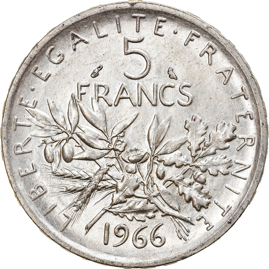 Coin, France, Semeuse, 5 Francs, 1966, Paris, AU(55-58), Silver, KM:926